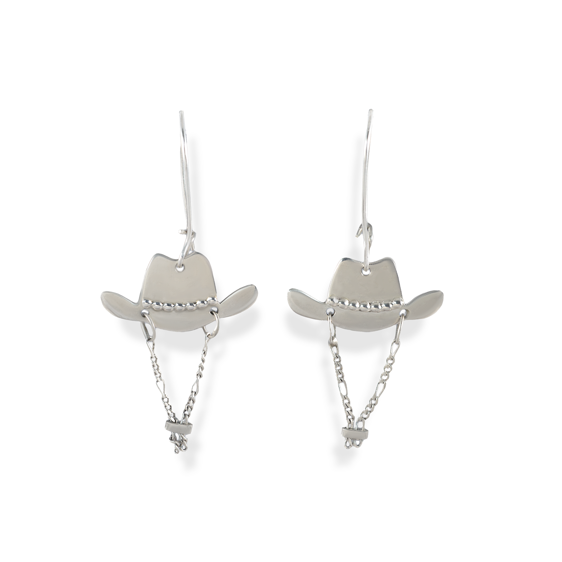 Sterling Silver Cowboy Hat Earrings