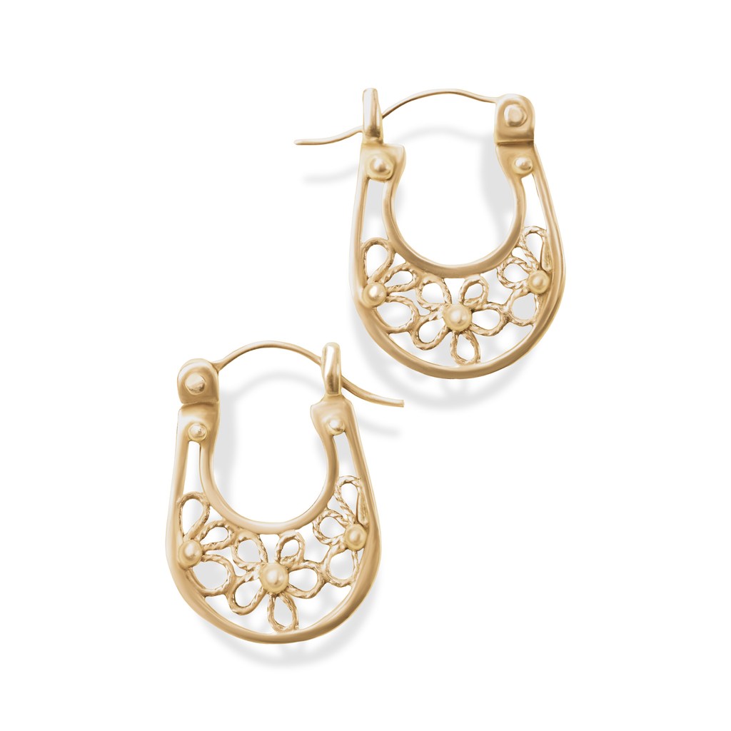 Silver Filagree Baby Hoops