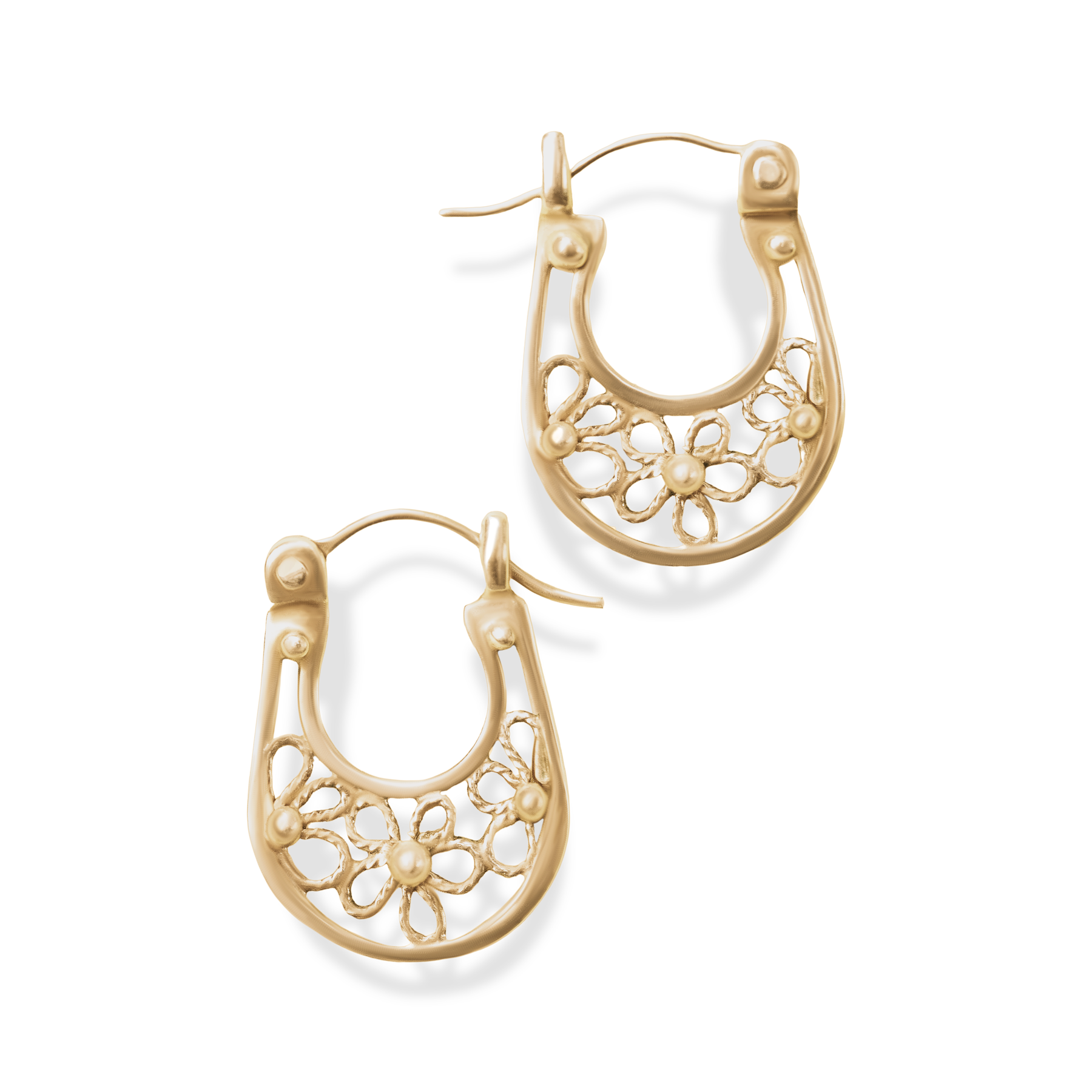 Silver Filagree Baby Hoops
