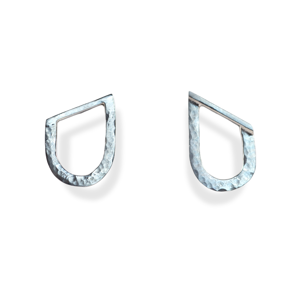 Sterling Silver Glass Half Full Earrings