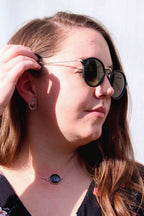 Sterling Silver Glass Half Full Earrings