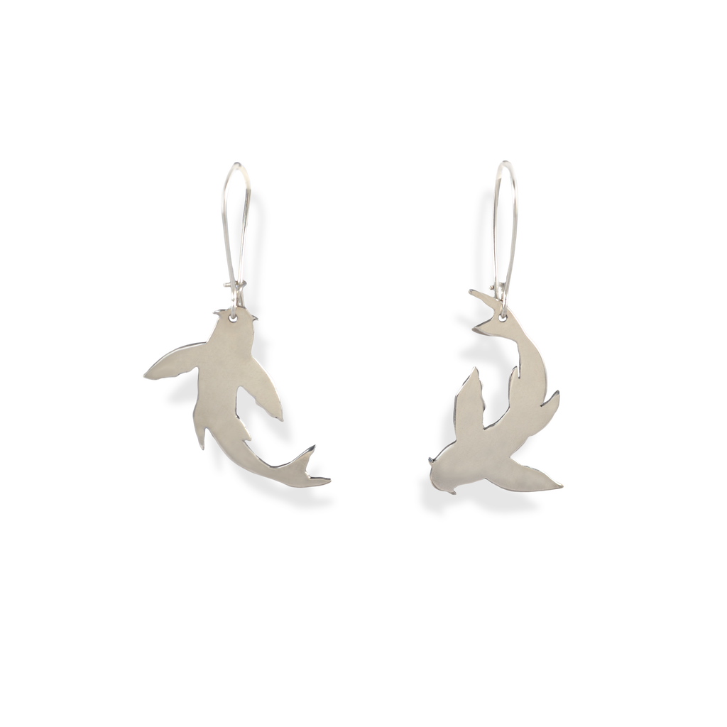 Sterling Silver Koi Fish Earrings