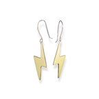 Brass and Sterling Silver Lightning Bolt Earrings