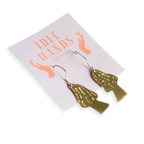 Sterling Silver & Brass Morel Mushroom Earrings