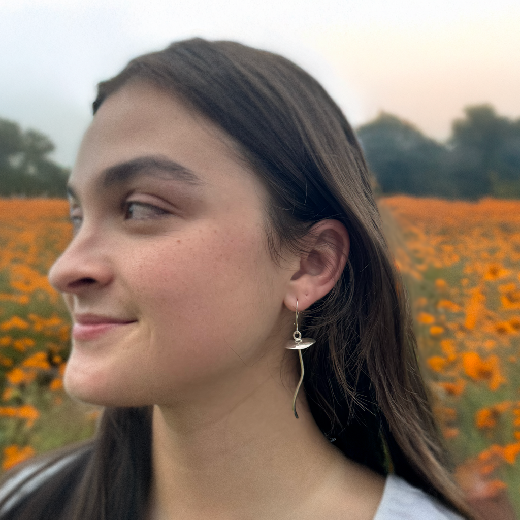 Sterling Silver Mushroom Earrings