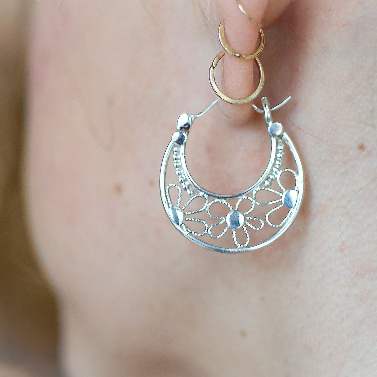 Filagree Medium Hoops