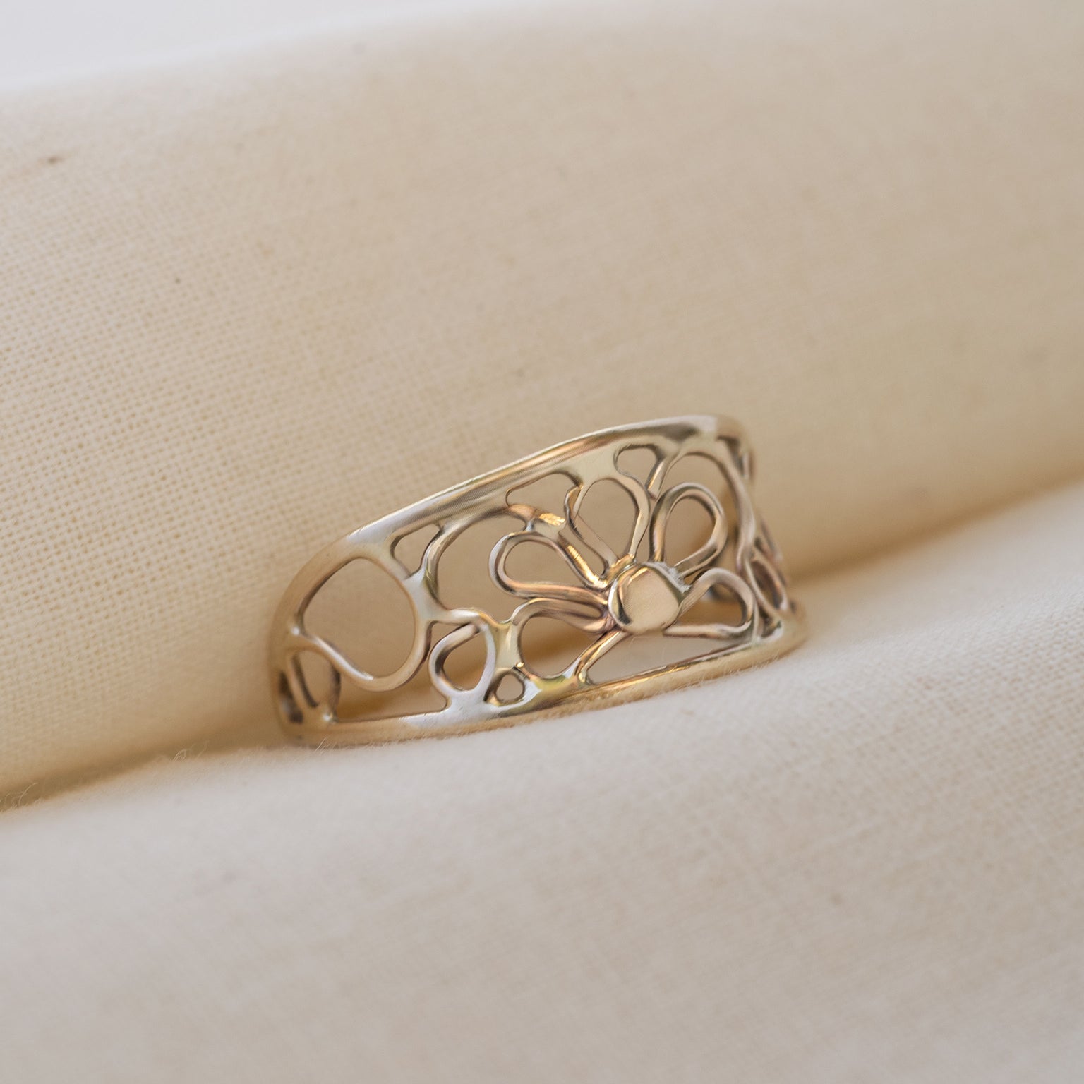 18K Gold Filigree Bloom Ring