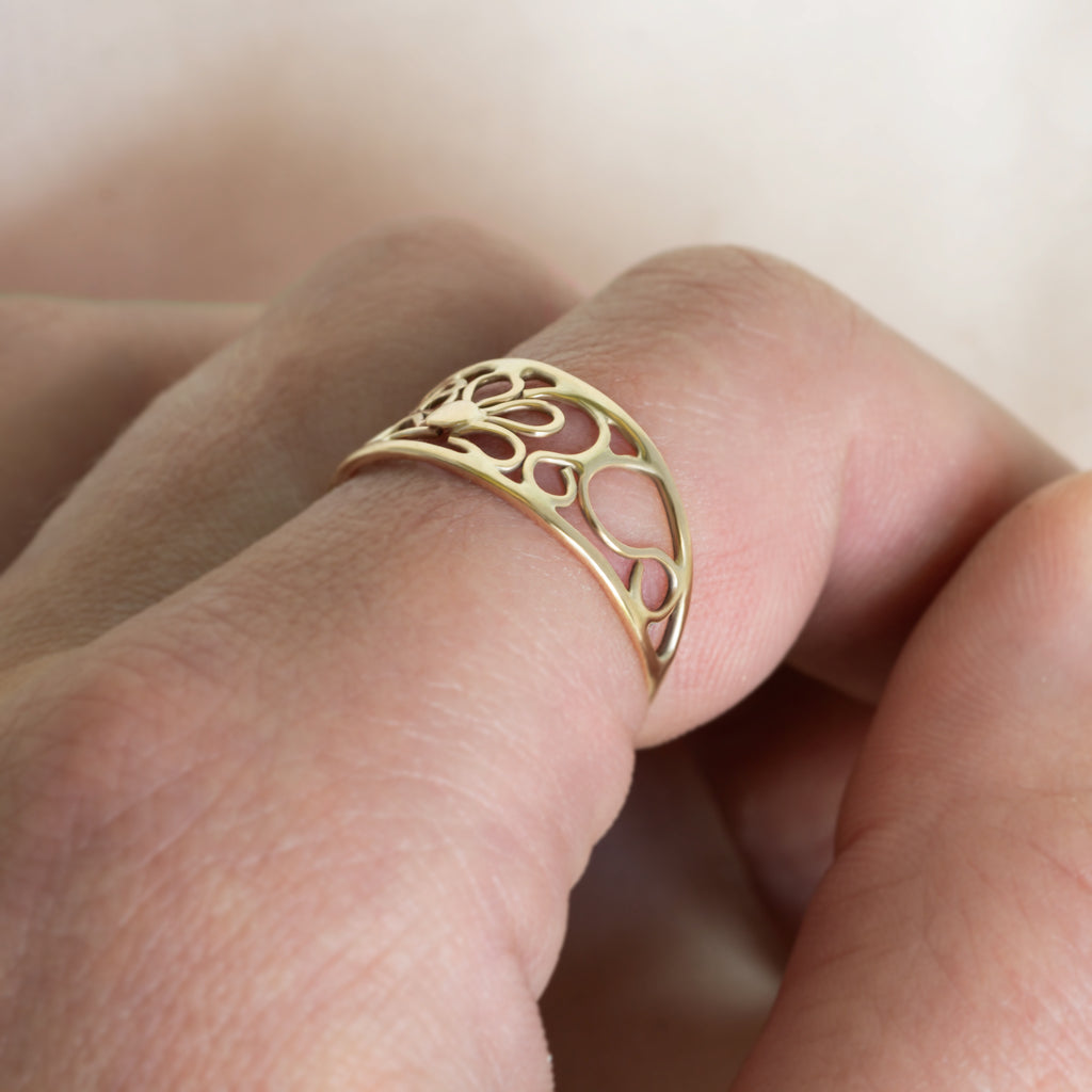 18K Gold Filigree Bloom Ring