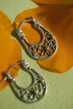 Silver Filagree Baby Hoops