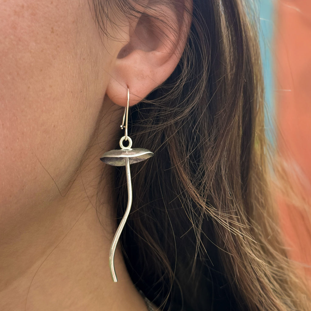 Sterling Silver Mushroom Earrings