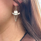 Sterling Silver Cowboy Hat Earrings