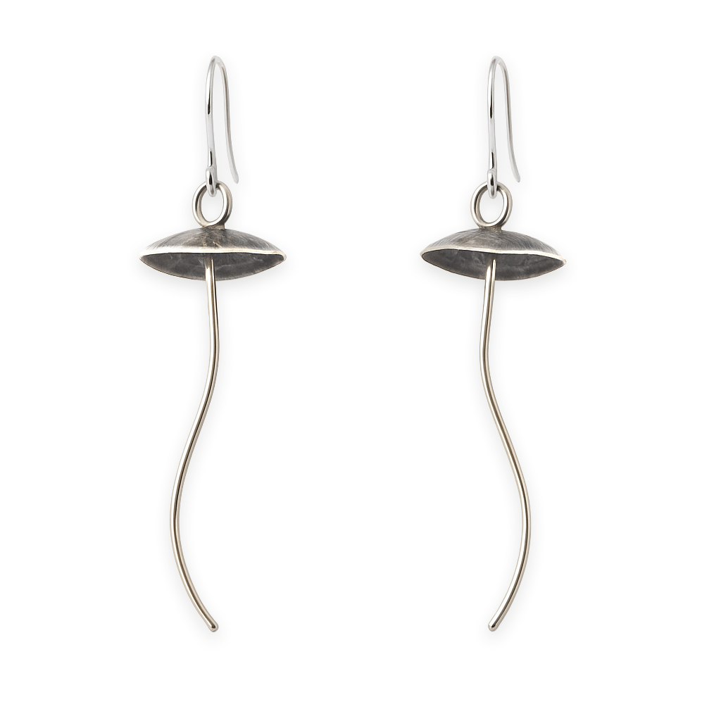 Sterling Silver Mushroom Earrings