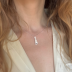 Fan Pendant Necklace Sterling Silver