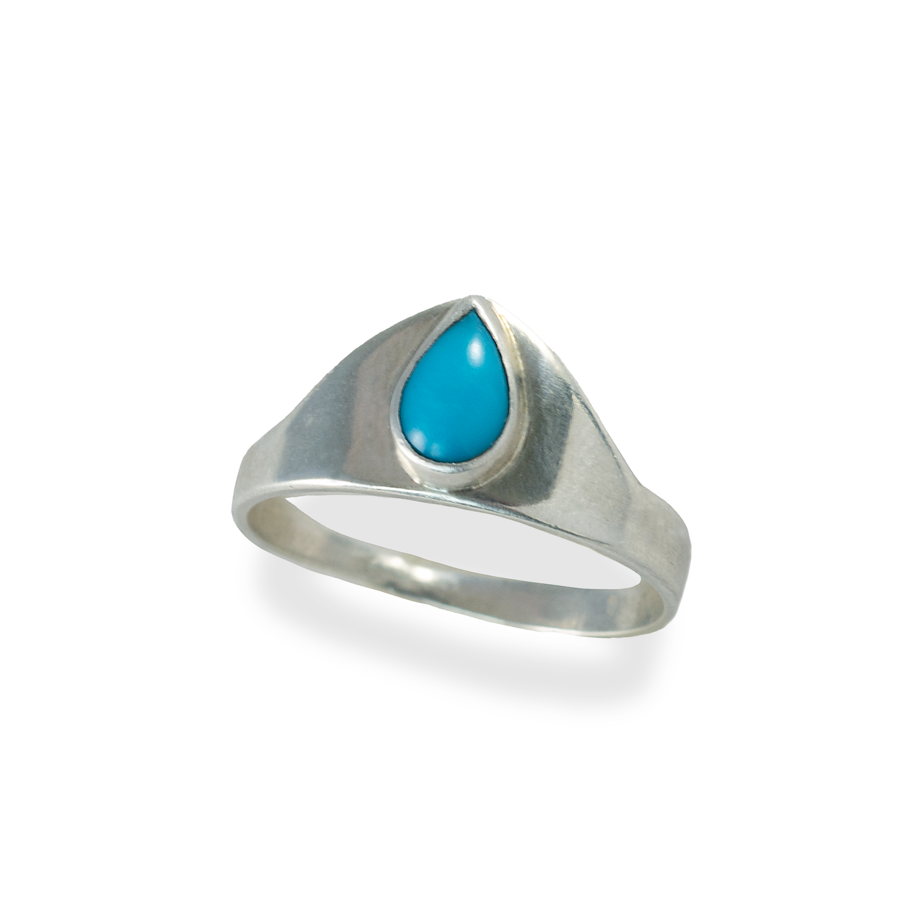 Silver Sleeping Beauty Turquoise Teardrop Ring
