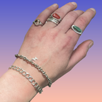 Silver Twisted Chain Bolt Bracelet