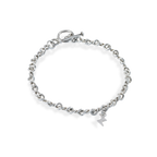 Silver Twisted Chain Bolt Bracelet
