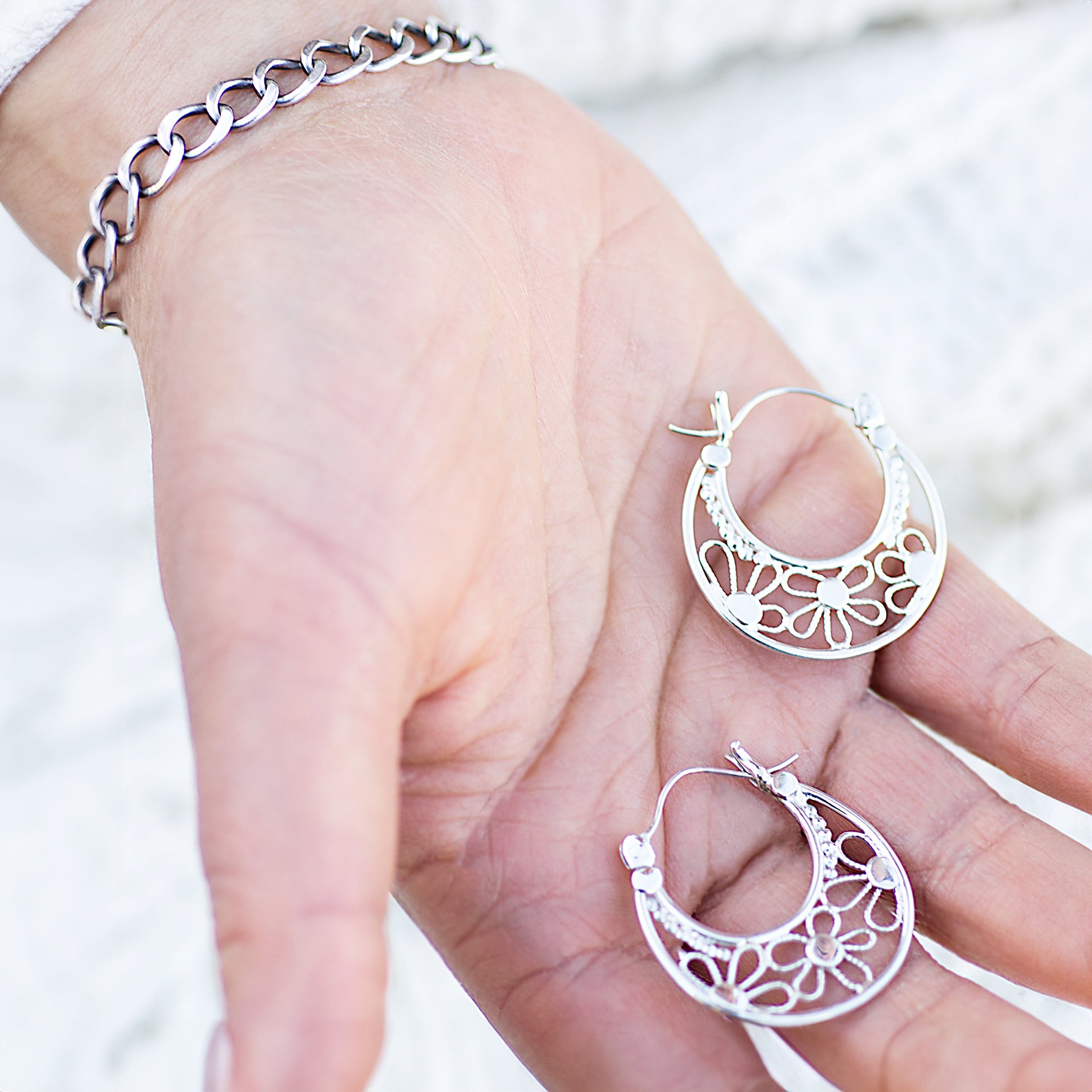 Filagree Medium Hoops